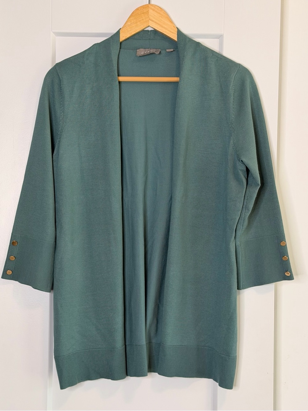 💛2 for $20- Cyrus Teal Open-Front 3/4 Sleeve Cardigan